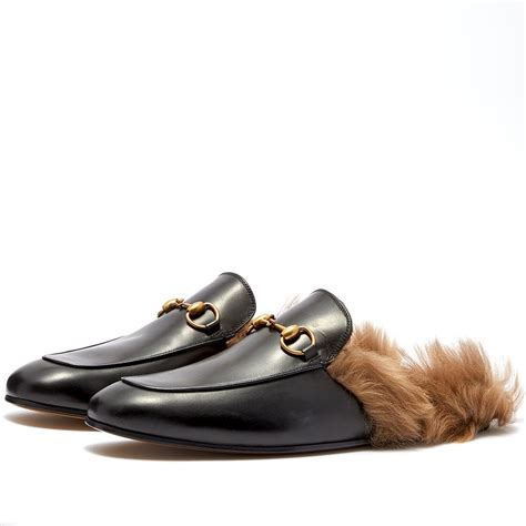 gucci loafers with fur men's|gucci princetown mule.